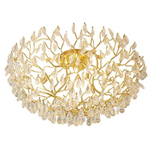 Luminaire salon en cristal de style antique moderne et finitions or