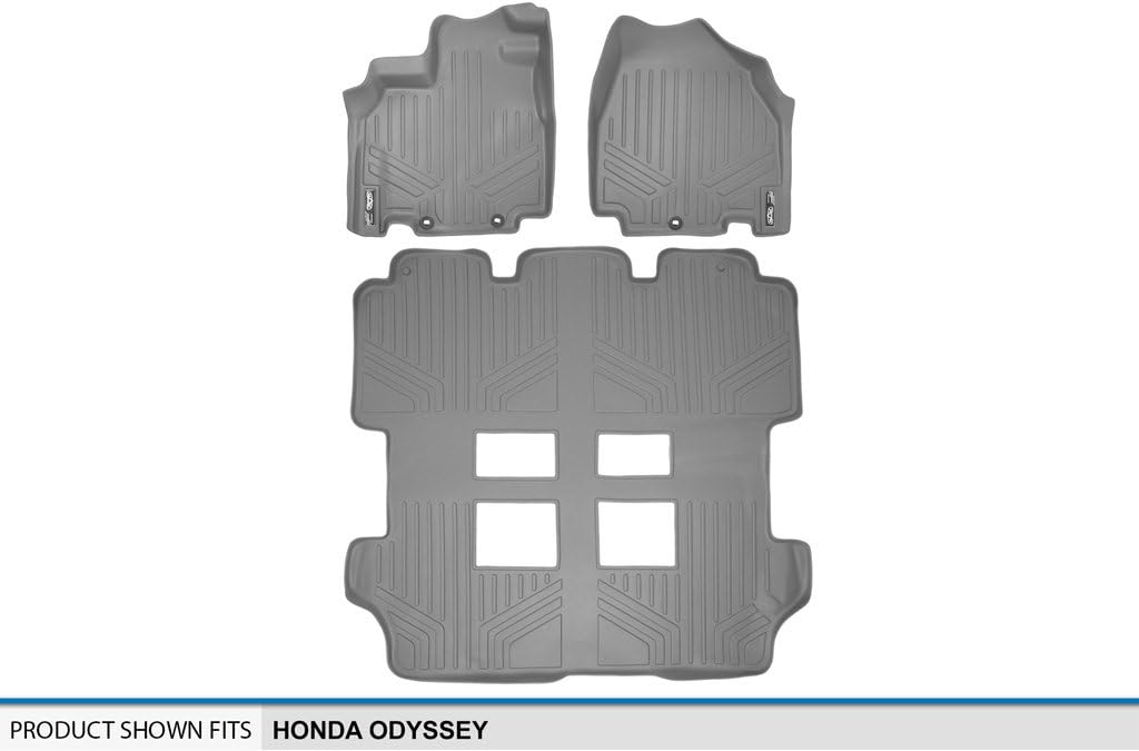 SMARTLINER Custom Fit Floor Mats 3 Row Liner Set for 2011-2017 Honda Odyssey - Image 5