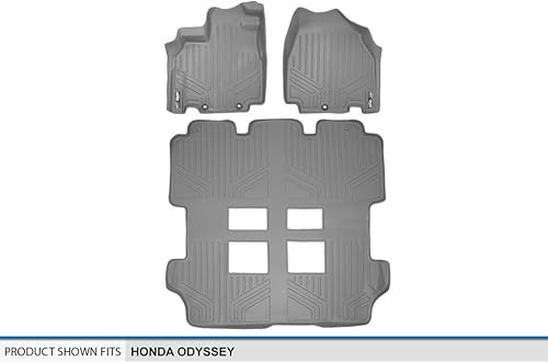 Miniatura 5 de SMARTLINER Juego de tapetes de piso de ajuste personalizado de 3 filas para Honda Odyssey 2011-2017