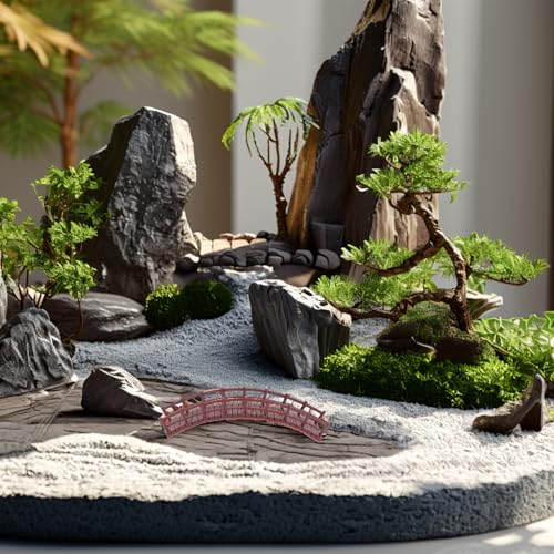Miniatur Brücke Ornament Vintage Stil Chinesisches Architektur Modell Für Garten Deko Bonsai Zubehör Und Terrarium Hochwertige Miniaturfigur Für Indoor Und Outdoor Dekoration