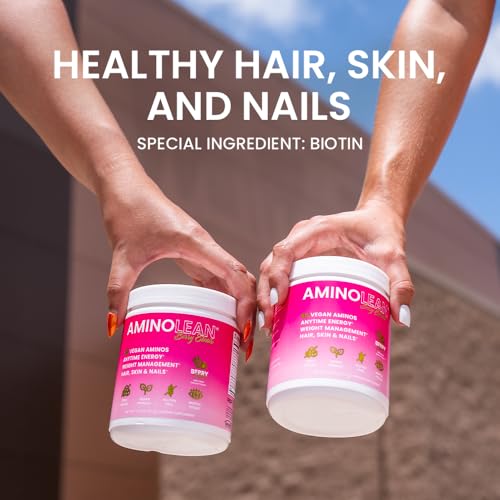 Image of AminoLean Pre Workout Powder & Natural Amino Energy with Vegan BCAA + EAA | Jitter-Free Preworkout Energy from Green Tea + Amino Acids & Weight Management for Women & Men - Vegan, Zero Sugar, No Crash