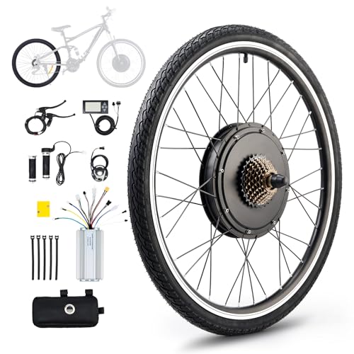 VIRIBUS 48V 1500W Kit de Bicicleta Eléctrica con Pantalla LCD para 26' Rueda Trasera Kit de Conversión de Bicicleta Eléctrica de 5 Velocidades para Bicicleta de Montaña (48V 1500W)