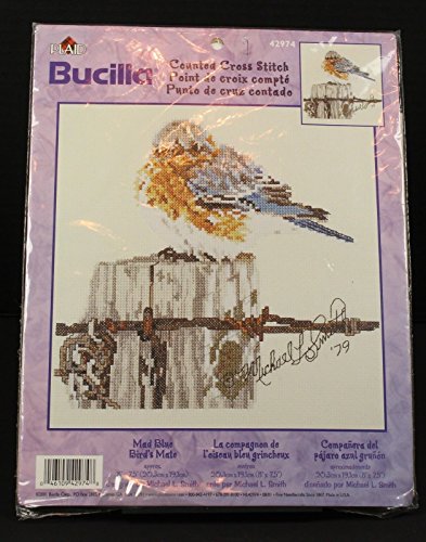 Kit point de croix Bucilla Oiseaux Bleus par Michael Smith 20x19 cm