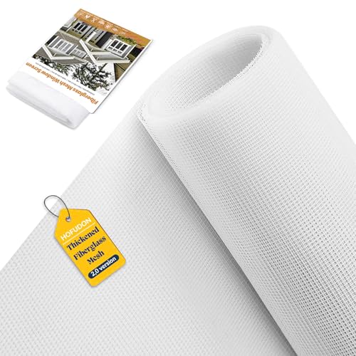 HOFUDON Mosquitera Mejorada 120cm x 250 cm Fibra de Vidrio, Malla Mosquitera Para ventana y Puerta, Tela Mosquitera por Metros, Recortable a Medida, Adiós a los Mosquitos y Otros Insectos (Blanco)