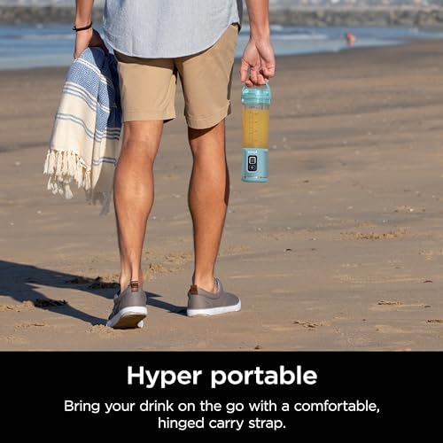 Ninja Blast Portable Blender, Cordless, 18oz. Vessel, Personal Blender For-Shakes and Smoothies, BPA Free, Leakproof-Lid and Sip Spout, USB-C Rechargeable, Dishwasher Safe Parts, Tinted Aqua, BC151AQ — view 7