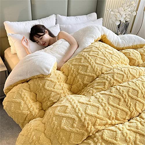 2023 New Thickened Super Soft Insulation Hibiscus Winter Quilts, Lightweight Breathable Warmth Thick Bed Comforters, Fluffy Plush Double-Sided Twin Size Velvet Blanket Quilt for Cold Weather.