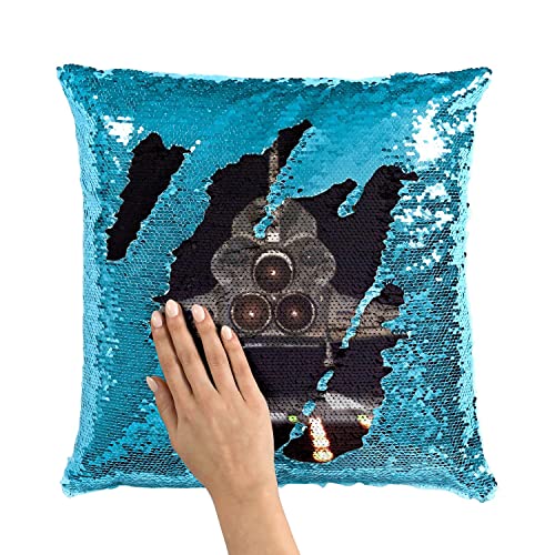 Coussin sequin turquoise fusée : transformez une chambre triste en espace magique