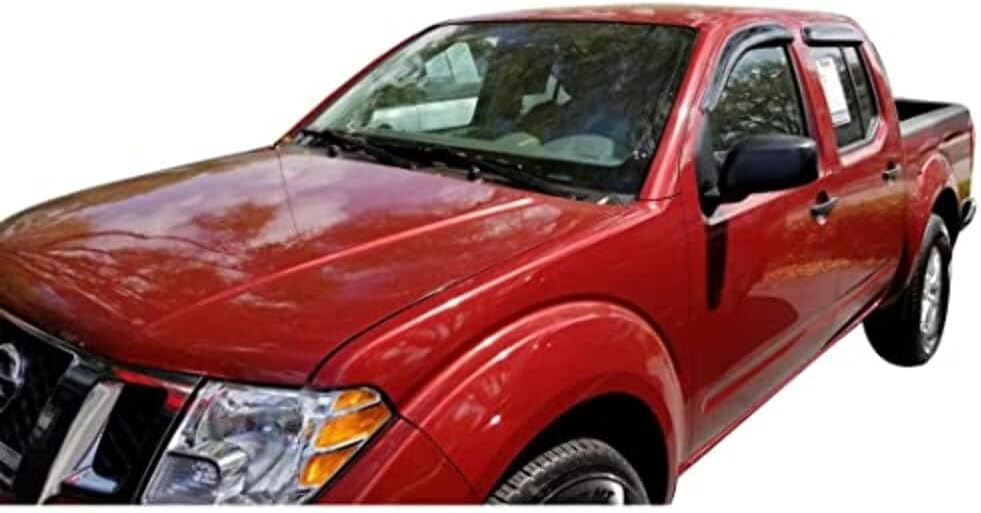 TrailFX Rainguard Window Vents Fits Nissan Frontier Crew Cab 2005-2021 Smoked Acrylic Low Profile Tape-On Side 4 Piece Window Deflectors TrailFX 4407H