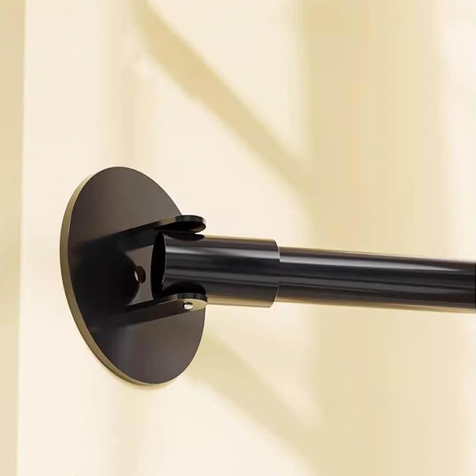 Tonuuoei Curtain Rod, Non-slip Drapery Round Extender Rod for Angled Wall, Hanging Clothes 180°Swivel Flange Holder Bracket Wardrobe Bathroom(Size:130-240cm,Color:B)