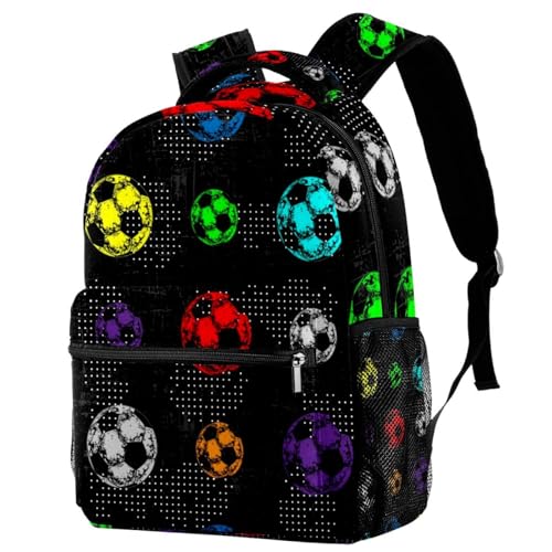 Sac à dos d'école football multicolore pour ados et enfants | 40cm