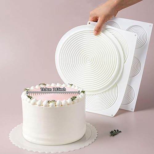 Miniatura 4 de Tourbillon - Moldes redondos de silicona para pastelería, juego de 2 moldes para hornear de chocolate, caramelo, tarta, mousse, pastel, galletas,