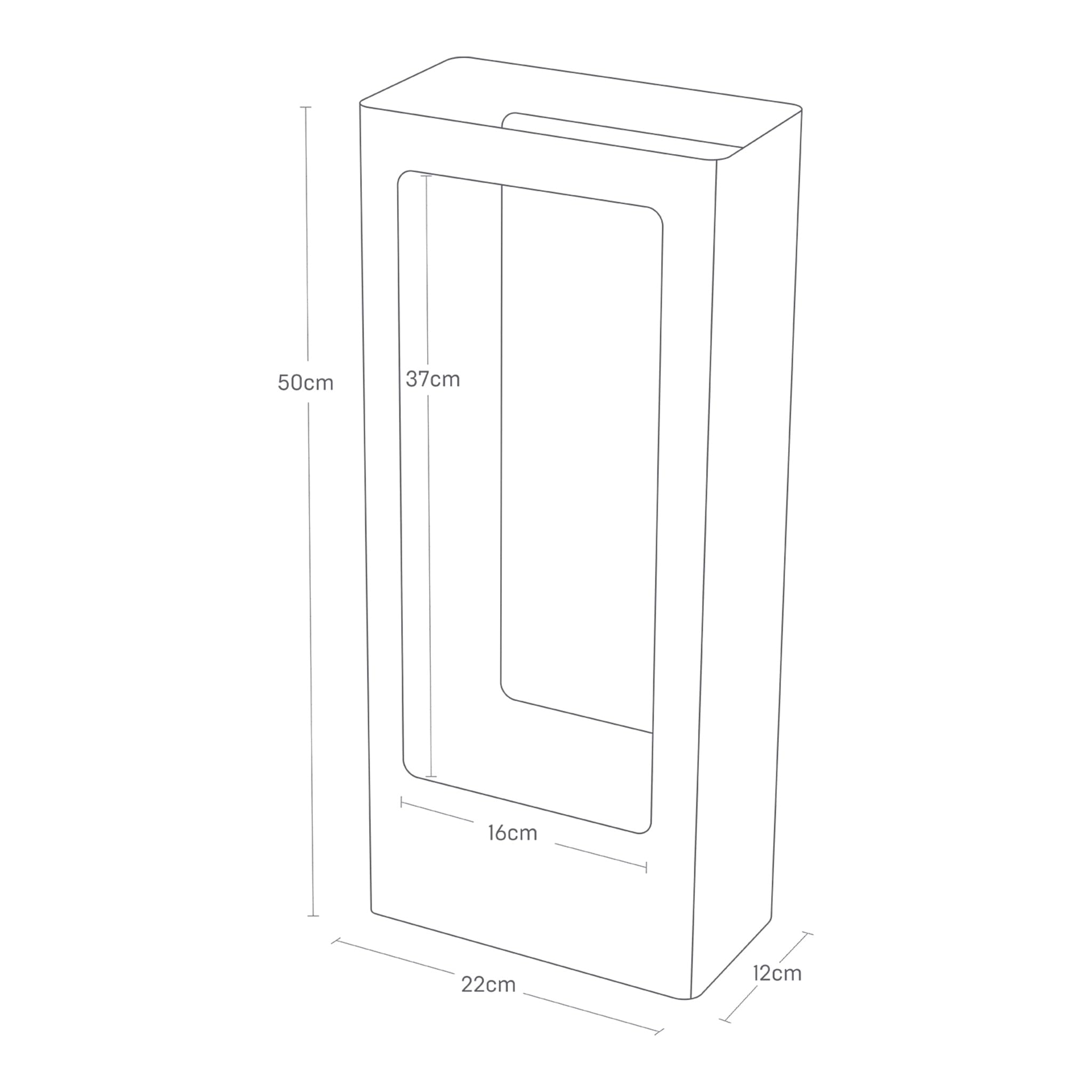 YAMAZAKI 4929 TOWER Slim Umbrella Stand, black, Steel/Silicone, 22 x 12 x 50 cm