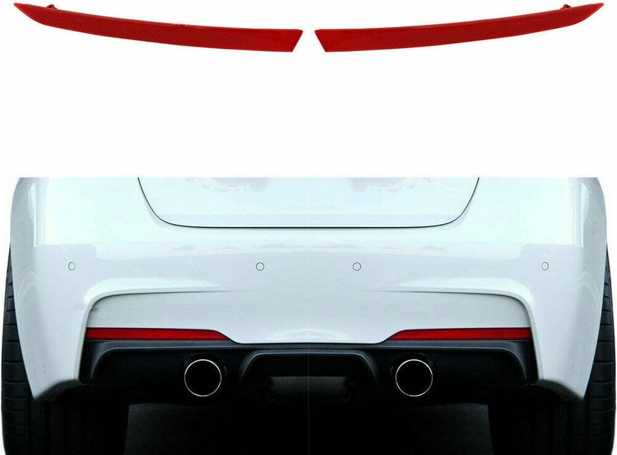 Rear RH & LH Right + Left Side Bumper Reflector for BMW 3 Series F30 F31 M Sport 320i 320iX 328d 328dX 328i 328iX 330e 330i 330iX 335i 335iX 340i 340iX 2012-2019, Replaces 63147847165 (Red)