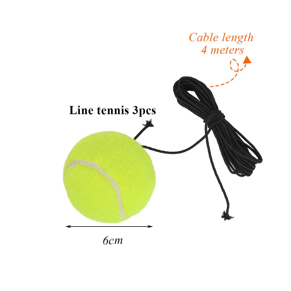 TIMESETL Balles de Tennis avec Corde 3 Pcs, Balle d'entraînement Élastique pour Adultes Débutants
