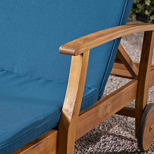Gdfstudio 307568 Double Chaise Lounge For Yard And Patio, Acacia Wood Frame thumb #4