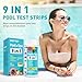 EASYTEST 9-Way Pool Test Strips, 140 Strips for Hot tub and Spa, Accurate Testing pH, Total Chlorine, Free Chlorine, Bromine, Alkalinity, Total Hardness, Cyanuric Acid, Salt and Copper