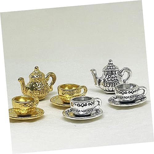 Abaodam 2 Conjuntos Conjunto De Cafeteira Mini Bule Brinquedos Xícara De Chá Em Miniatura Jogo De Co