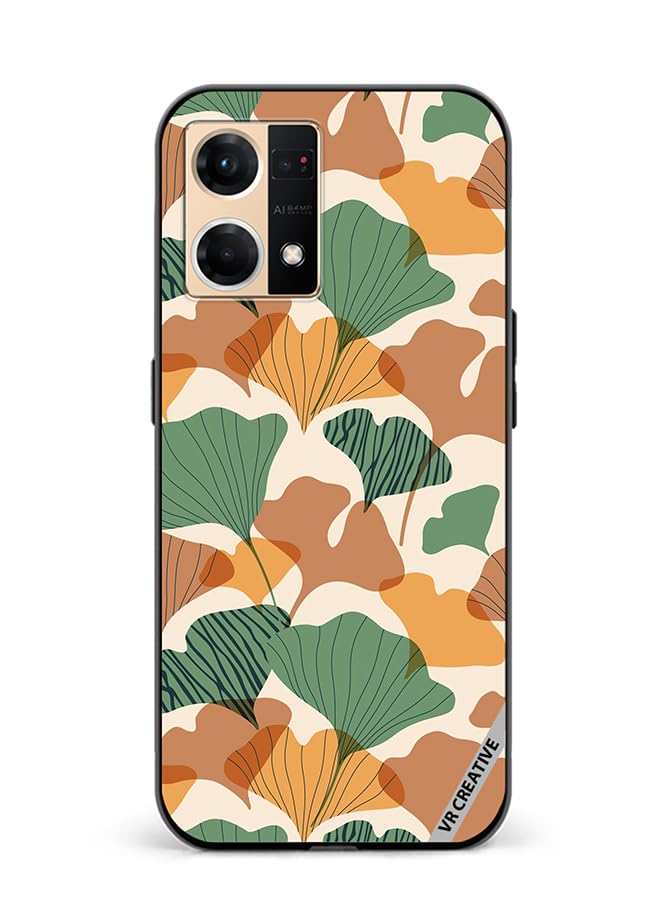 VR Creative Protective Case Cover For Oppo Reno7 Autumn Gingko Leaves Silhouettes Design Multicolour NR514966