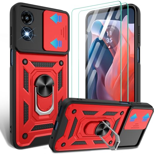 Coque Moto G Play 2024 antichoc avec 2 verres trempés et support