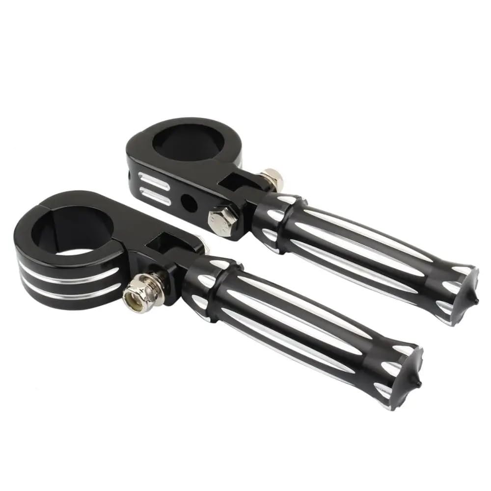 Repose Pieds Avant Repose-pieds 38mm avec pinces montage pour Chopper Bobber barre protection du moteur moto et autoroute