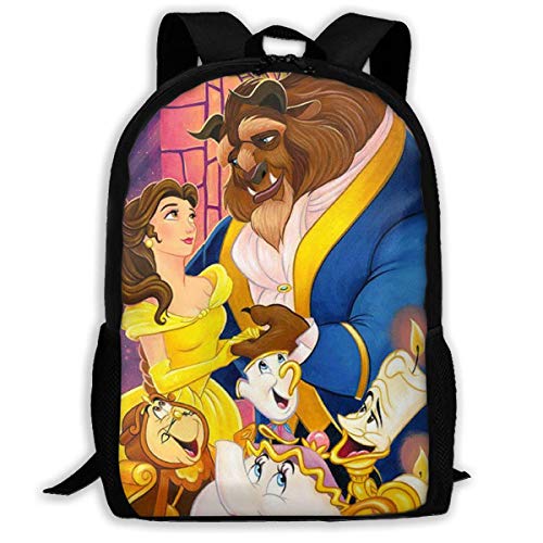 Mei shop Mochila Informal Bella y la Bestia Estampado con Cremallera Bolso