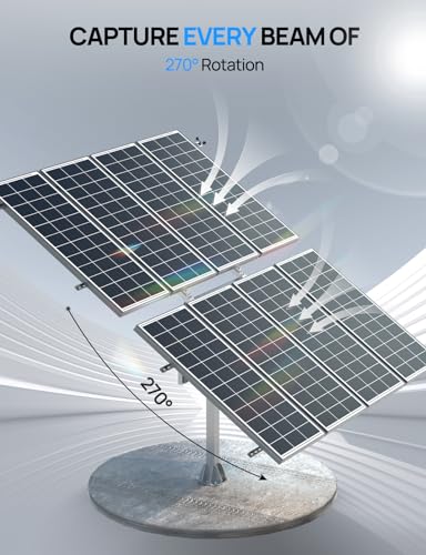 ECO-WORTHY Solar Panel Dual Axis Tracking System (Expanded Version Increase 40% Power) with Tracker Controller,for 10PCS 100W/8PCS 200W/4PCS 400W,High Stability, Multi-Angle Adjustment, for Yard/Farm