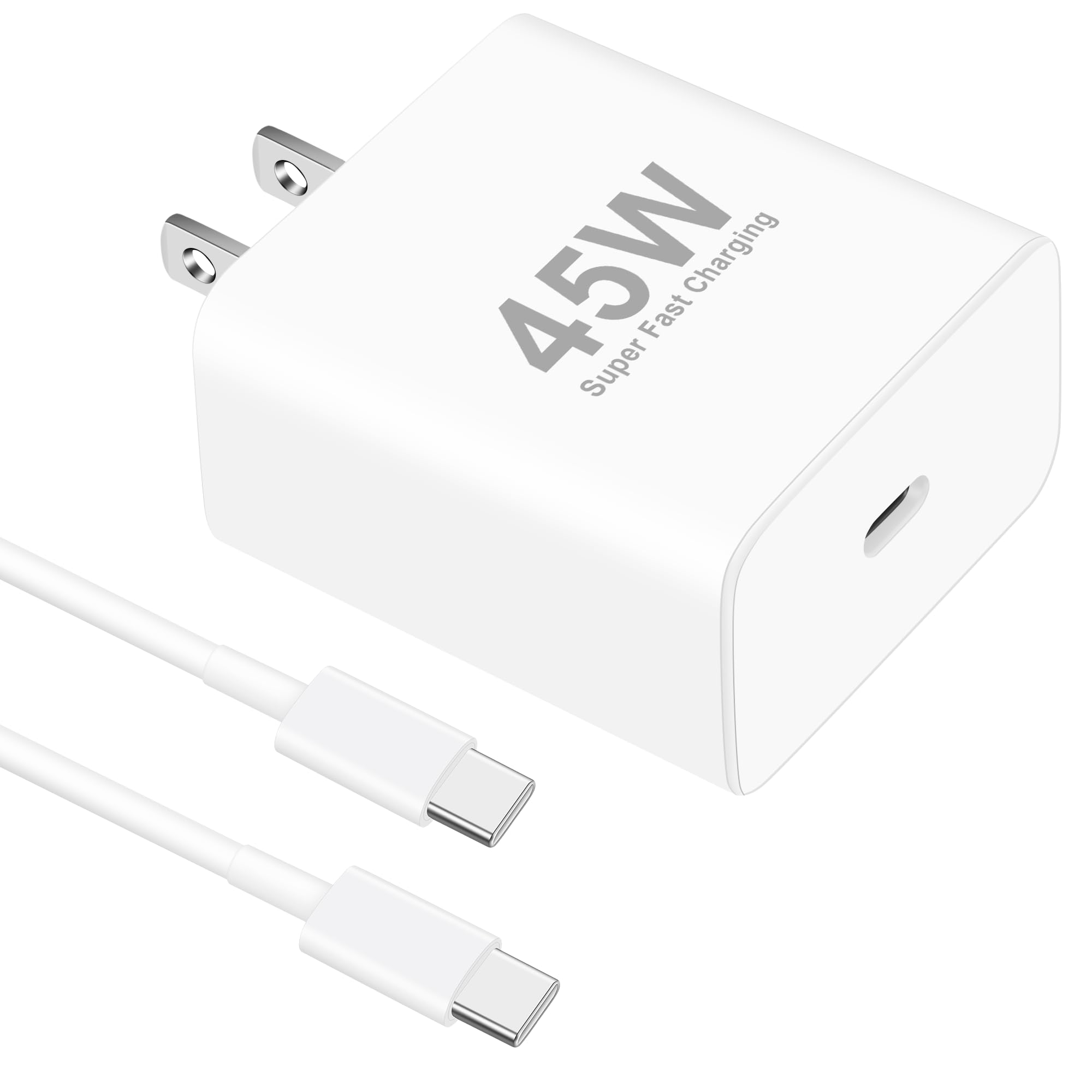 WODENTA iPhone 17 Charger Fast Charging, 45W Fast USB C Wall Charger Block with 6FT Type C to C Cable Cord for iPhone 17/17 Pro Max/17 Pro/Air/16/15 Pro Max/Plus, iPad Pro/Mini/Air, AirPods, MacBook