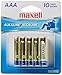 Maxell 723810 Ready-to-go Long Lasting and Reliable Alkaline Battery AAA Cell 10-Pack