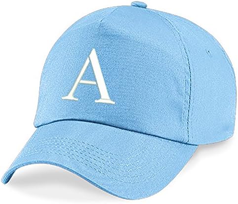4sold Childrens Embroidery Cotton Summer Sun Hat Children School Kids Caps Hat Sport Alphabet A-Z Boy Girl Adjustable Baseball Cap Blue