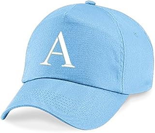 4sold Childrens Embroidery Cotton Summer Sun Hat Children School Kids Caps Hat Sport Alphabet A-Z Boy Girl Adjustable Baseball Cap Blue