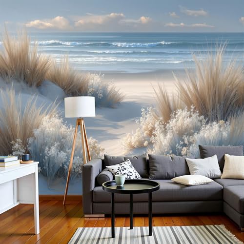 Papier peint panoramique plages et dunes de sable beige 400x280cm