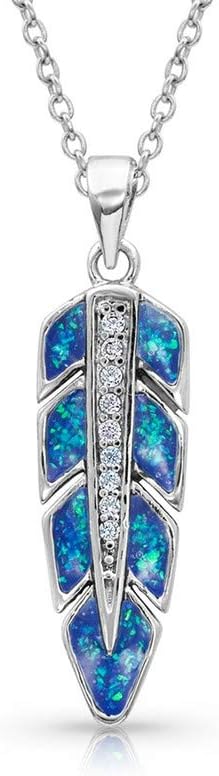 Montana Silversmiths Womens WomenS Hawk Feather Opal Necklace - NC4165 One Size
