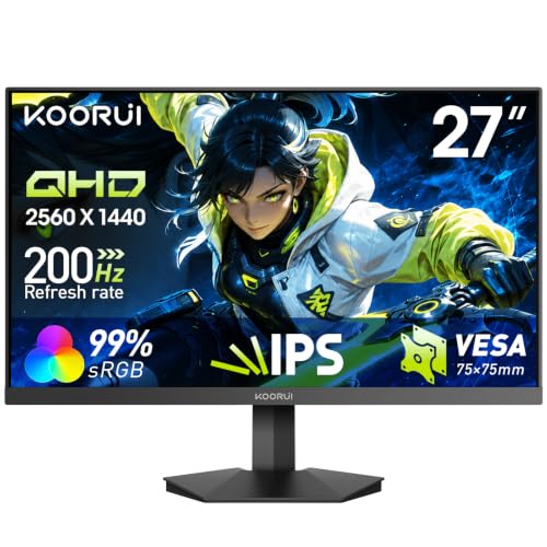 KOORUI Monitor Gaming 27 Pollici HDR400 200Hz IPS FHD Schermo PC G2711P
