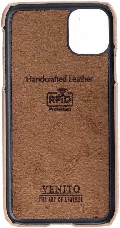 Venito Florence Leather Wallet Phone Case Compatible with iPhone 11 - Extra Secure with RFID Blocking - Detachable Phone Wallet (Nude Pink)