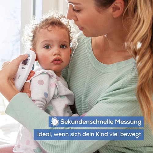 Beurer FT 58 Ohrthermometer, Fieberthermometer mit Infrarot-Messtechnik für Messung im Ohr &...