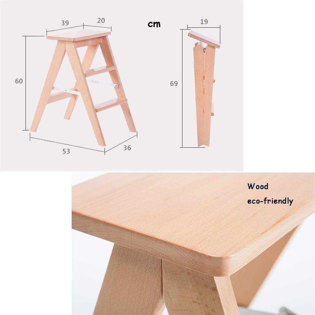 DASHADAO Taburete de Escalada para Interiores, Taburete de Andador Plegable con Escalera de Tijera/Escalera de 3 Rodillos, Escalera de Asiento de Esponja de Madera Gris, Silla de Comedor ex
