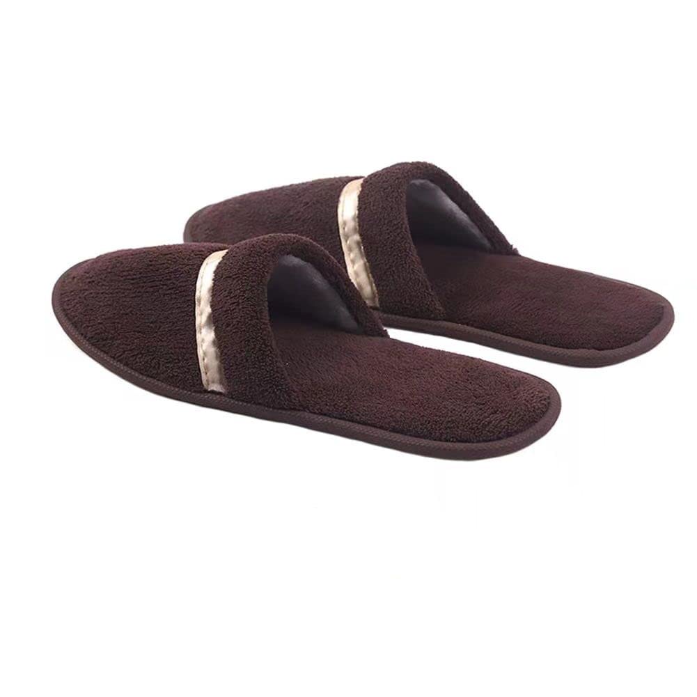 6 Pairs Portable Travel Disposable Slippers Coral Fluffy Closed Toe Hotel Spa Slippers Guests Slippers Business Trip Flight Slippers Indoor House Shoes Anti-skid Footwear Fits Men Women