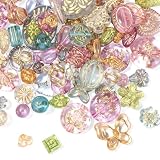 【Package Contents】A diverse set of Bohemian acrylic beads in various shapes including hearts, butterflies and flowers. Perfect for all your DIY jewelry making needs 【Durable Quality】Made of acrylic, these transparent Bohemia acrylic beads are durable...