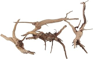 emours Natural Driftwood Vine Branches Reptiles Aquarium Decoration Assorted Sizes,Small,4 Pieces