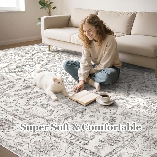 Tapete decorativo 9x12 blanco lavable antideslizante miniatura 5