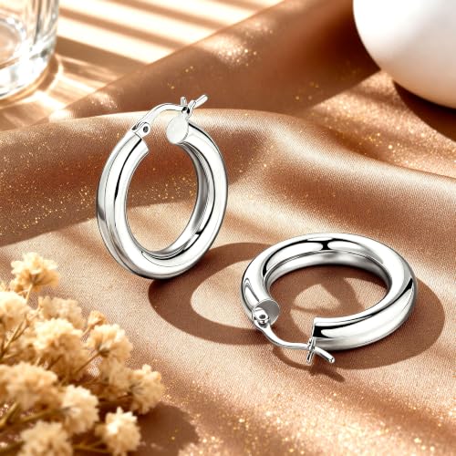 Image of Chunky Hoop Earrings for Women Small Huggie Hoops Earrings Fashion Jewelry