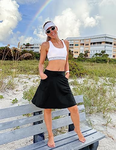Fulbelle Golf Skorts Skirts for Women with 3 Pockets 20" Knee Length High Waisted Skorts3