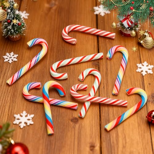 Imagen de CHIHOLEN 100 mini bastones de caramelo para decoración navideña