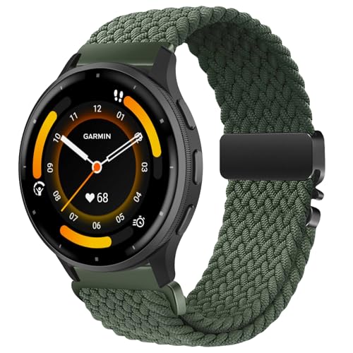 SumRioo Correa de nailon trenzado para Garmin Venu 3/Venu 2/Forerunner 265/255/255 Music/Vivoactive 4, correa de nailon trenzado para Huawei Watch GT 5 Pro/GT 5/GT 4/GT 3/GT 2 (46 mm)