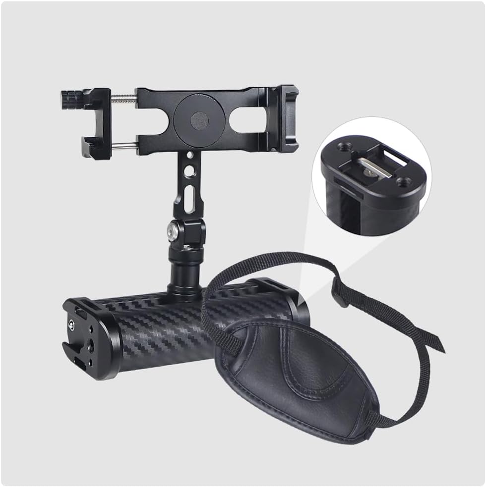 BGNing Mobile Photography Handle, Adjustable and Rotatable for Most Phones (Handle + Wrist Strap)