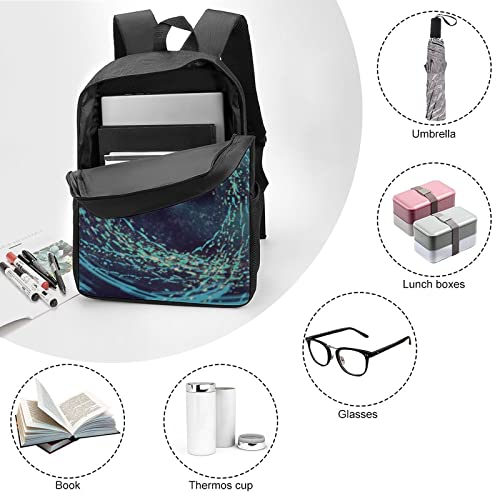 Sac à dos de mode adolescent bleu grand format 17 pouces imprimé en 3D - 6