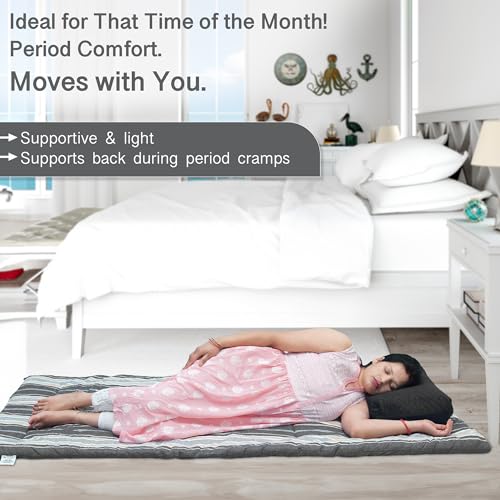 Image of NEXTGO Cotton Filled Mattress Multi Purpose Foldable Mattress with Carry Bag|Portable & Lightweight Gadda|Suitable for Outdoor Travel Camping (Brown White Lining,Single: 30x78 Inch Or 2.5x6.5 Feet)