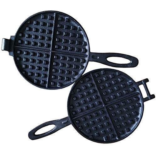 HAWOK Cast Iron Waffle Iron Waffle Maker Dia 6.5inch - Thumbnail 4