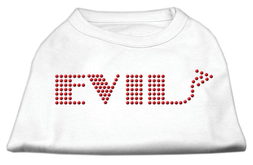 Mirage Evil Rhinestone Dogs Shirt, Small, White