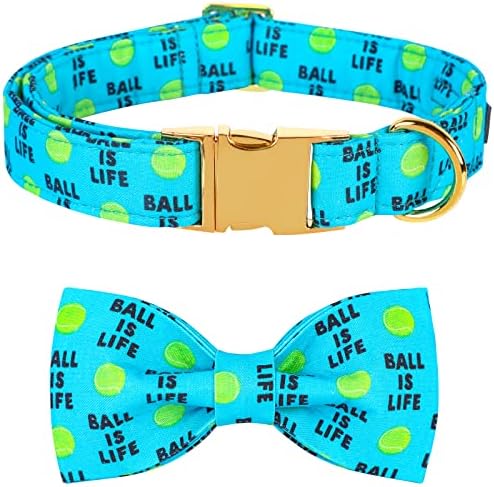Lionet Paws Cotton Dog Collar with Bowtie, Durable Adjustable and Comfortable Collar for X-Small Dogs and Cats, Neck 20-30cm